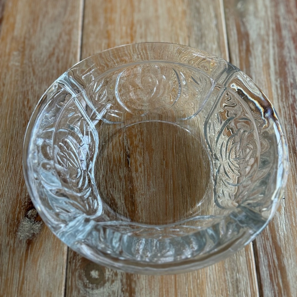 Vintage Clear Glass Ashtray 5”